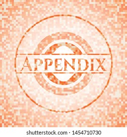 Appendix Abstract Orange Mosaic Emblem With Background