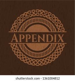 Appendix badge with wooden background