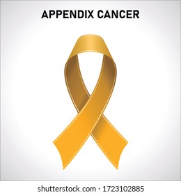 Appendix Cancer Amber Ribbon Vector