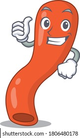 Appendix cartoon character design showing OK finger