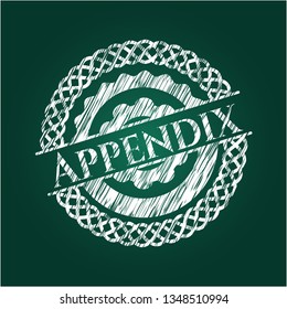 Appendix chalk emblem written on a blackboard