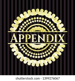Appendix gold badge or emblem. Vector Illustration. Detailed.