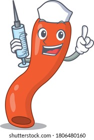 Appendix humble nurse mascot design with a syringe