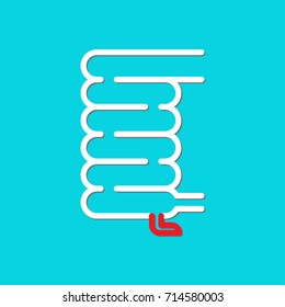 The appendix icon is white with a red focus on the blue background.