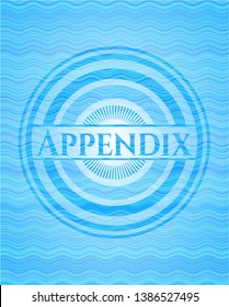 Appendix light blue water wave emblem background. Vector Illustration. Detailed.