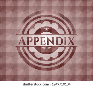 Appendix red geometric emblem. Seamless.
