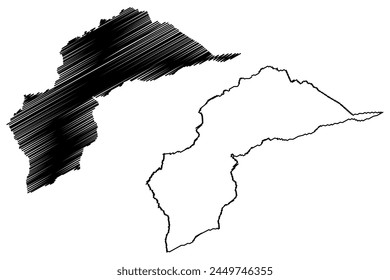 Appenzell District (Switzerland, Swiss Confederation, Canton of Appenzell Innerrhoden or Appenzell Inner-Rhodes) map vector illustration, scribble sketch Bezirk map