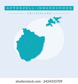 Appenzell Innerrhoden (Cantons of Switzerland, Swiss cantons, Swiss Confederation) map vector illustration, scribble sketch Canton of Appenzell Inner-Rhodes map