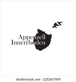 Appenzell Innerrhoden map and black lettering design on white background