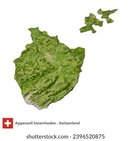 Appenzell Innerrhoden,Canton of Switzerland Topographic Map (EPS)