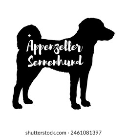 Appenzeller Sennenhund Silueta de perro perro razas logo perro monograma Vector