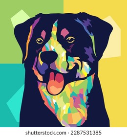 Appenzeller Sennenhund estilo de arte pop ilustración, retrato artístico de un perro lindo