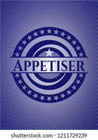 Appetiser jean or denim emblem or badge background