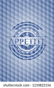 Appetite blue polygonal emblem.