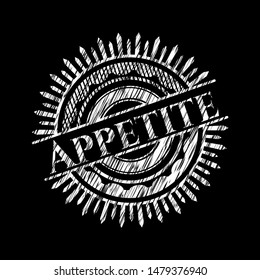 Appetite chalkboard emblem. Vector Illustration. Detailed.