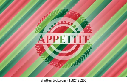 Appetite christmas style badge. Vector Illustration. Detailed.