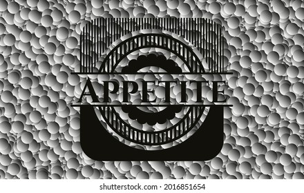 Appetite dark icon or emblem with bubbles background. Vector Illustration. Detailed. 