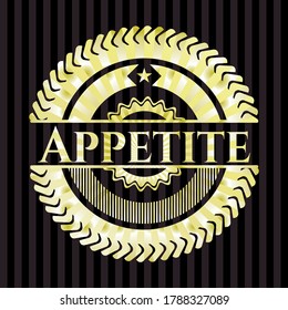 Apetito emblema de oro o insignia. Ilustración vectorial. Detallado. 
