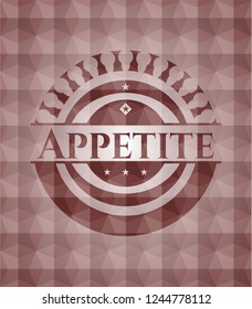 Appetite red seamless emblem with geometric pattern.