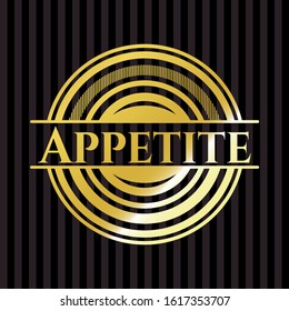 Appetite shiny badge. Vector Illustration. Detailed.