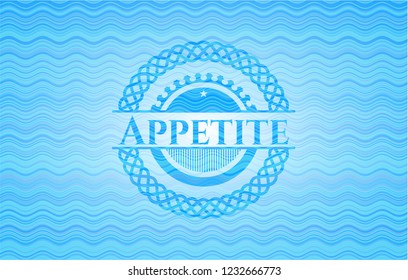 Appetite water wave representation style emblem.