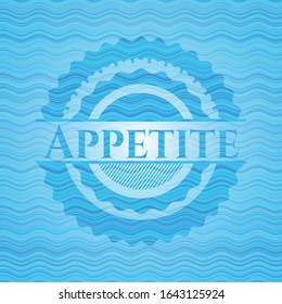 Appetite water wave representation style emblem. Vector Illustration. Detailed.