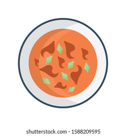 appetizer flat color line icon 