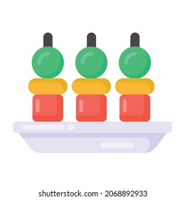 Appetizer flat icon, party food 