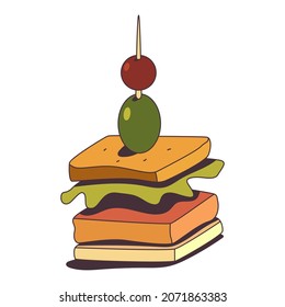Appetizer food vector cartoon illustration isolated on a white background.