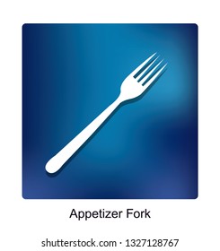 Appetizer Fork on Blue Background