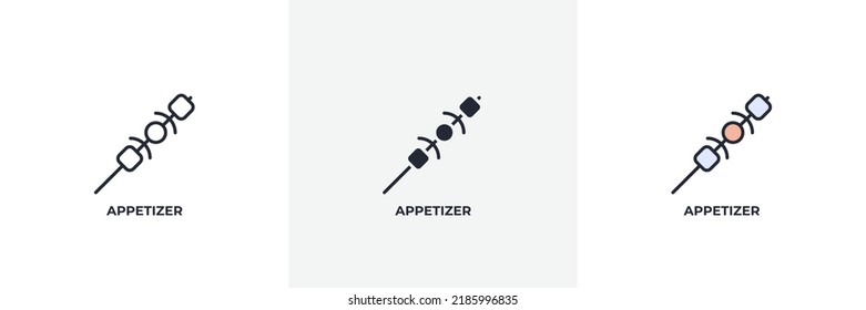 appetizer icon. Line, solid and filled outline colorful version, outline and filled vector sign. Idea Symbol, logo illustration. Vector graphics