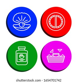 appetizer icon set. Collection of Oyster, Cheburek, Mayonnaise, Nachos icons