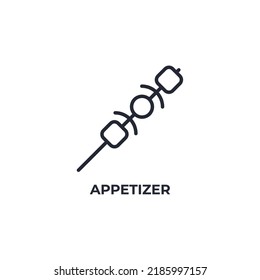 appetizer line icon. linear style sign for mobile concept and web design. Outline vector icon. Symbol, logo illustration. Vector graphics