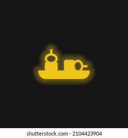Icono del neón amarillo brillante del apetito