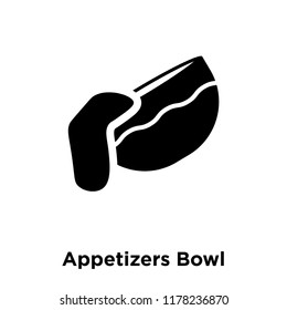 Appetizers Bowl icon vector isolated on white background, logo concept of Appetizers Bowl sign on transparent background, filled black symbol
