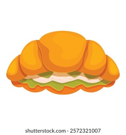 Appetizing croissant is being prepared with avocado and cream cheese, perfect for a quick snack or breakfast