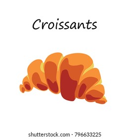 Appetizing croissant on a white background. Isolated Vector Illustration.