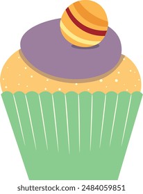 Appetizing cupcake isolated on a white background. Vector illustration.