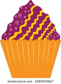Appetizing cupcake isolated on a white background. Vector illustration.