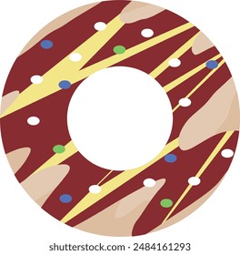 Appetizing donut vector illustration. Sweets cake. Doughnut art