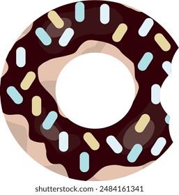 Appetizing donut vector illustration. Sweets cake. Doughnut art