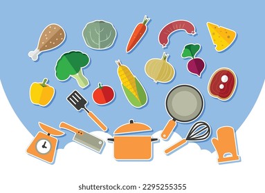 Appetizing drink fresh kitchen natural restaurant sticker, Vector illustration design