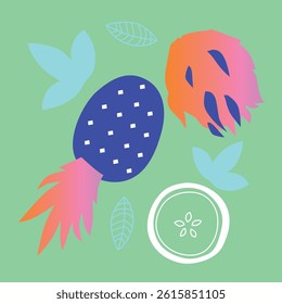 Appetizing fruit, vegetables and berries collection.