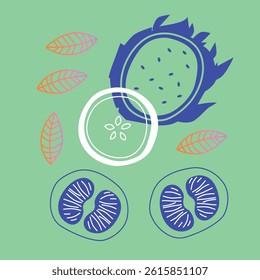 Appetizing fruit, vegetables and berries collection.