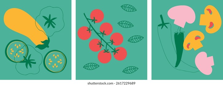 Appetizing fruit, vegetables and berries collection.