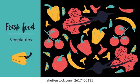 Appetizing fruit, vegetables and berries collection.
