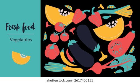 Appetizing fruit, vegetables and berries collection.