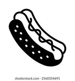 Appetizing hot dog icon, great for cookouts and fun