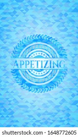 Appetizing light blue mosaic emblem