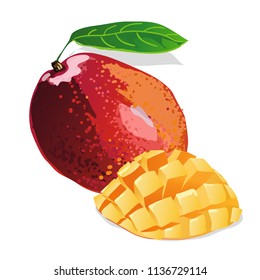 appetizing mango fruit on white background